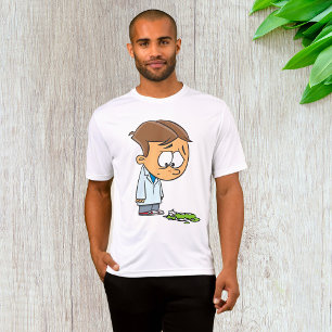 Verdrietige jongen wetenschapper met mislukt exper t-shirt