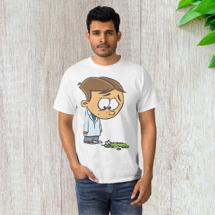 Verdrietige jongen wetenschapper met mislukt exper t-shirt