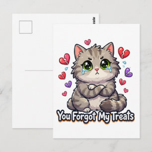 Verdrietige Kat Je Bent Mijn Brokjes Vergeten Briefkaart
