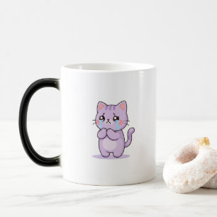 Verdrietige Kat Schattige Cartoon Karakter Magische Mok