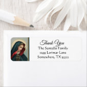 Verdrietige maagd moeder Maria dank u Etiket (Insitu)