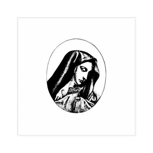 Verdrietige Moeder Mary Mater Dolorosa Rubberstempel (Afrduk)