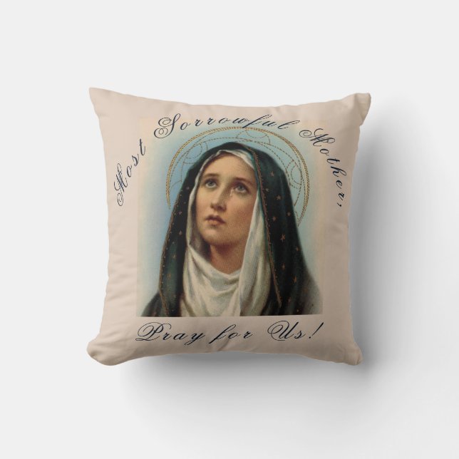 Verdrietige Moeder Zeven Verdriet Kussen (Voorkant)