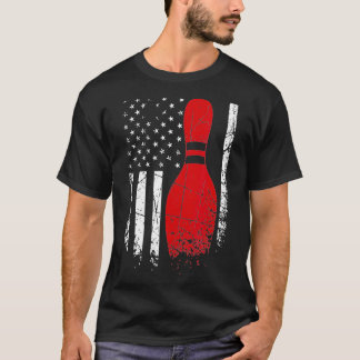 Verdrietige Patriottische Bowling Vlag Bowler T-shirt