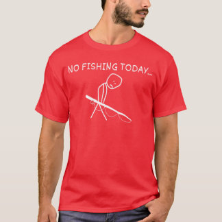 Verdrietige Stick Figure Visliefhebber Geen Vissen T-shirt