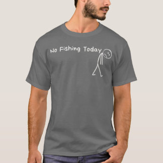 Verdrietige Stick Figure Visliefhebber Geen Vissen T-shirt