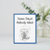 Verdrietige Tekenfilmvis Slechte Dag Medeleven Briefkaart (Staand voorkant)