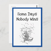 Verdrietige Tekenfilmvis Slechte Dag Medeleven Briefkaart (Voorkant / Achterkant)