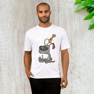 Verdrietige Verjaardag Hond Cartoon met Cupcake T-shirt