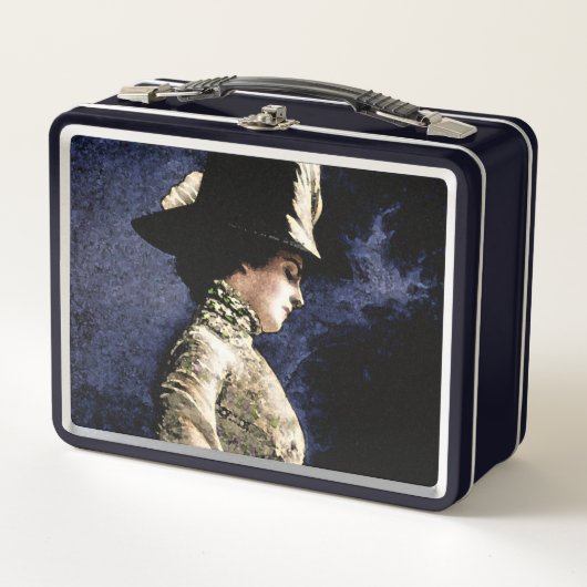 Verdrietige  Victoriaans vrouw met veren Pet (Voorkant)