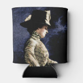 Verdrietige  Victoriaans vrouw met veren Pet Blikjeskoeler (Achterkant)