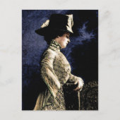 Verdrietige  Victoriaans vrouw met veren Pet Briefkaart (Voorkant)
