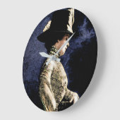 Verdrietige  Victoriaans vrouw met veren Pet Grote Klok (Hoek)