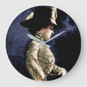 Verdrietige  Victoriaans vrouw met veren Pet Grote Klok (Voorkant)