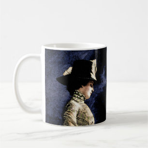 Verdrietige  Victoriaans vrouw met veren Pet Koffiemok