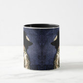 Verdrietige  Victoriaans vrouw met veren Pet Mok (Midden)