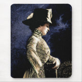 Verdrietige  Victoriaans vrouw met veren Pet Muismat (Voorkant)