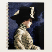 Verdrietige  Victoriaans vrouw met veren Pet Planner (Voorkant)