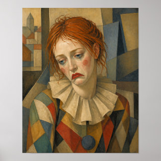 Verdrietige Vrouwelijke Clown Poster