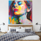 Verdrietige vrouwen canvas afdruk (Insitu (Slaapkamer))