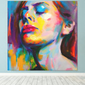 Verdrietige vrouwen canvas afdruk (Insitu (Houten vloer))