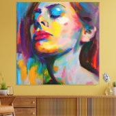 Verdrietige vrouwen canvas afdruk (Insitu (Woonkamer))