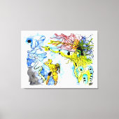 VERDRIJVING UIT HET PARADIJS -Inkt en waterverf Canvas Afdruk (Voorkant)