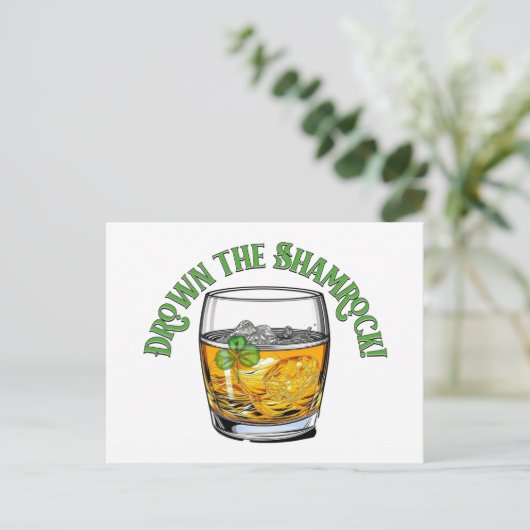 Verdrink de Shamrock Sheelah's Day Briefkaart (Staand voorkant)