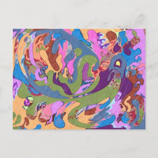 "Verdrinkingskunst" Abstracte kunst Briefkaart (Voorkant)