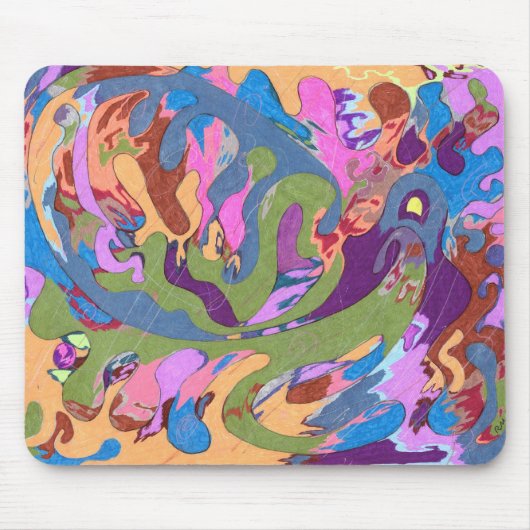 "Verdrinkingskunst" Abstracte kunst Muismat (Voorkant)