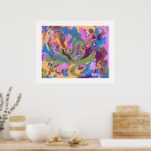 "Verdrinkingskunst" Abstracte kunst Poster (Keuken)