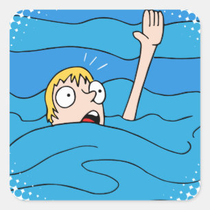 VerdrinkingsMan Cartoon Vierkante Sticker