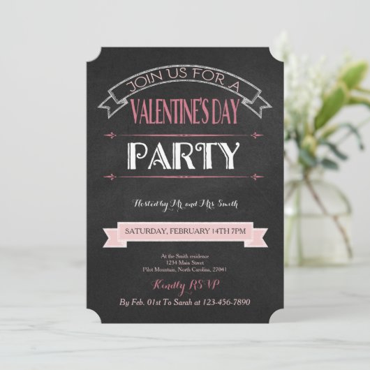 Verdroogd alkbord | Uitnodiging van de partij Vale (Staand voorkant)