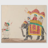 Verdroogd Indiaas olifant met een Canopied Howdah Cadeaupapier (Vlak)