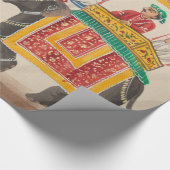 Verdroogd Indiaas olifant met een Canopied Howdah Cadeaupapier (Hoek)