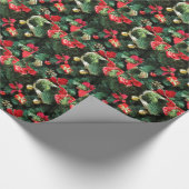 Verdroogd kerstboomrood groen cadeaupapier (Hoek)