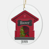 Verdroogd kersthondenhuis op maat keramisch ornament (Links)