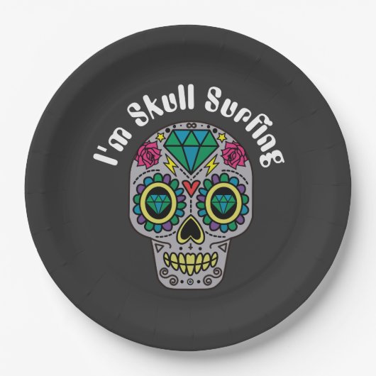 Verdroogde Abstracte Borden van schedel Papieren Bordje (Voorkant)