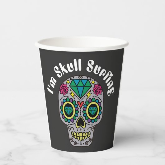 Verdroogde Abstracte koppen van schedel Papieren Bekers (Voorkant)