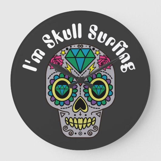 Verdroogde Abstracte schedel Grote klok (Voorkant)