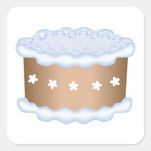 Verdroogde Cake Vierkante Sticker (Voorkant)