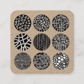 Verdroogde cirkels vierkante visitekaartje (Voorkant)