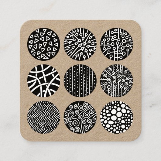 Verdroogde cirkels vierkante visitekaartje (Voorkant)