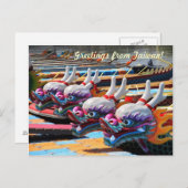 Verdroogde drakenboten op de liefdesrivier briefkaart (Voorkant / Achterkant)