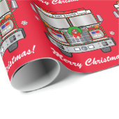 Verdroogde kerst met vuurmotor cadeaupapier (Rol Hoek)