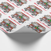 Verdroogde kerst met vuurmotor cadeaupapier (Hoek)