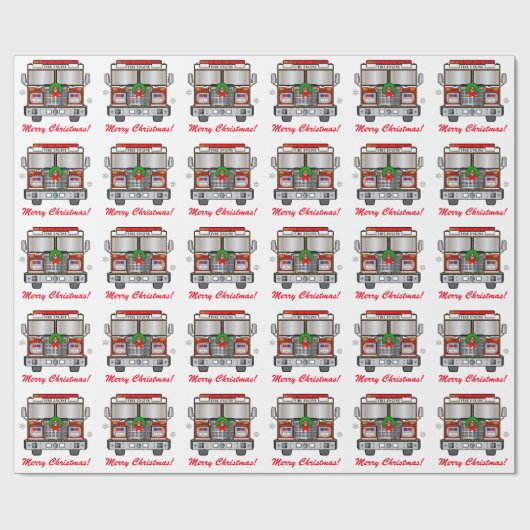 Verdroogde kerst met vuurmotor cadeaupapier (Vlak)