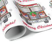 Verdroogde kerst met vuurmotor cadeaupapier (Rol Hoek)