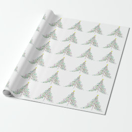 Verdroogde kerstbomen cadeaupapier