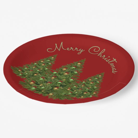 Verdroogde kerstbomen papieren bordje (Gekanteld)